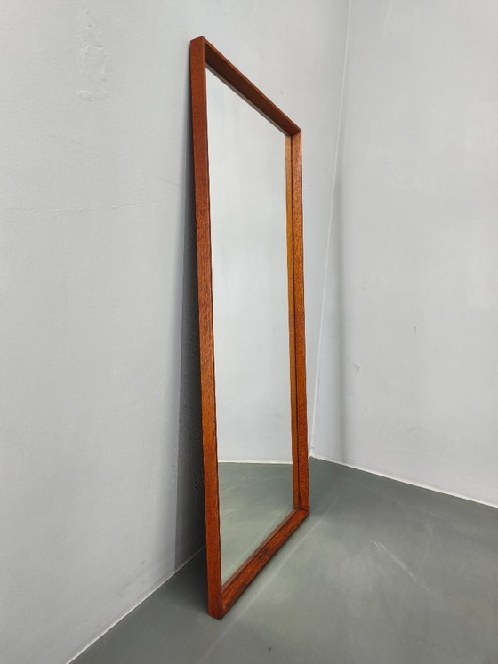 Image 1 of Danish Mid Century Teak Wall Mirror, Minimalist Frame, 1960s