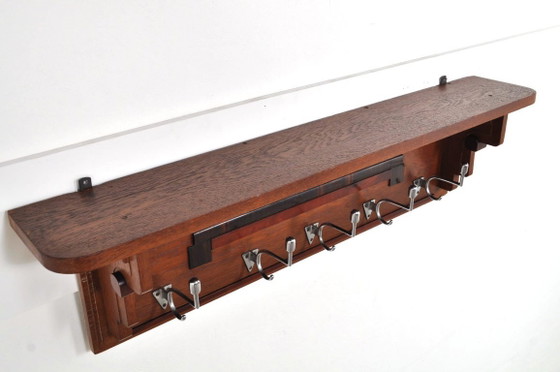 Image 1 of Art Deco coat rack in oak, 1930s