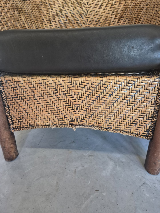 Image 1 of 4 vintage art deco colonial style armchairs