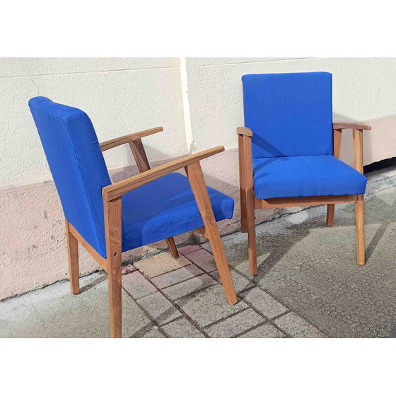 Image 1 of Pair of vintage bridge chairs in solid teak, 1950