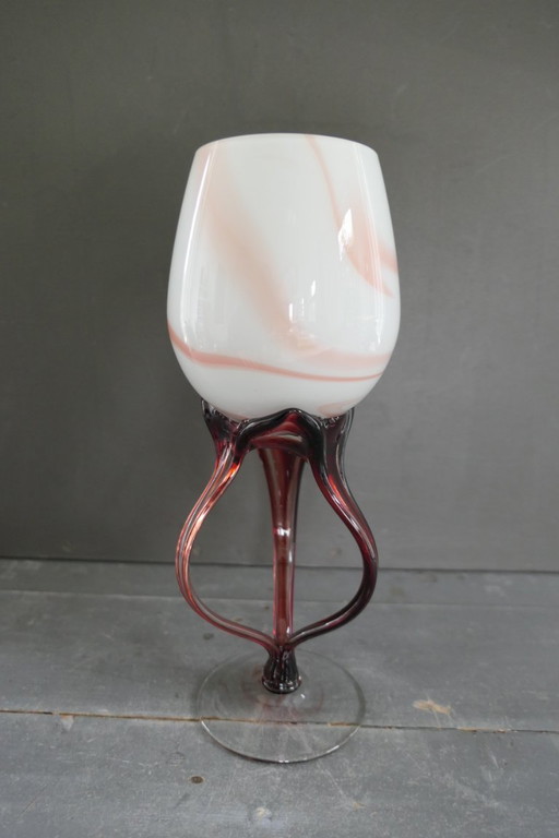 Vintage Jozefina Krosno Octopus glass vase Poland