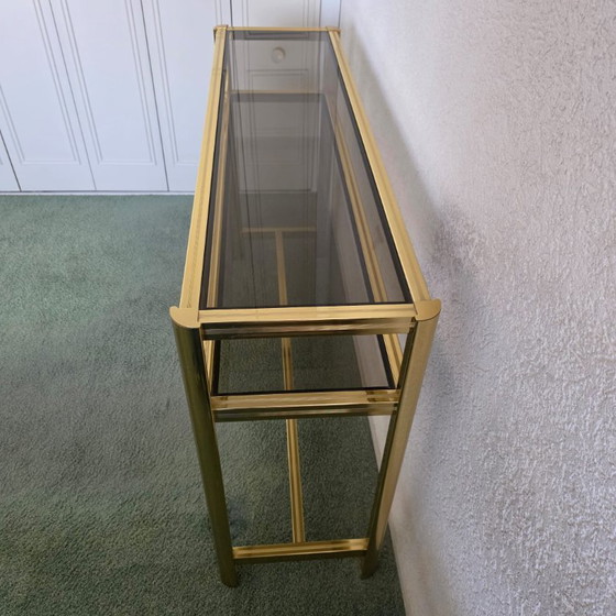 Table console Vintage Hollywood Regency, Tables d'appoint, Métal, Doré (photo 5 sur 11)