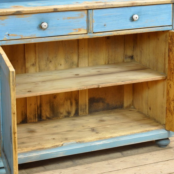 Image 1 of Solid Pine Kitchen Cupboard, 1900s