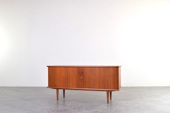 Image 1 of Mid-Century Danish Teak Tambour Sideboard, 1960s