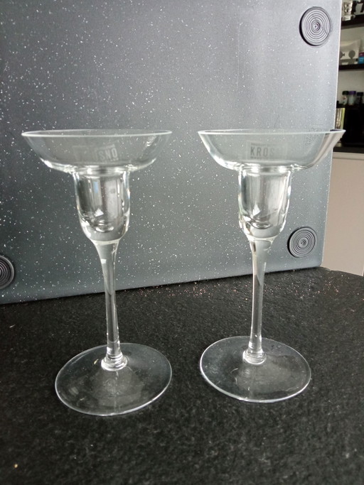 2x crystal candlesticks/candleholders from KROSNO