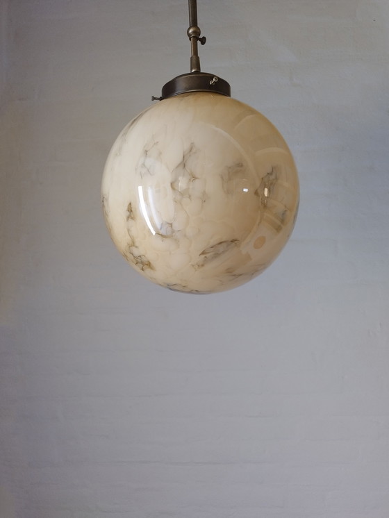 Image 1 of Lampada a sospensione - Art Déco - Lampadina 30 cm - Marmorizzata