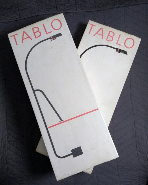 Par de lámparas de mesa Tablo nuevas de la década de 1980 de Arnout Visser