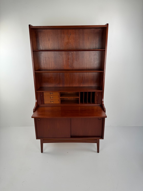 Image 1 of Johannes Sorth for Nexø Møbelfabrik Bornholm Bookcase with Writing Desk