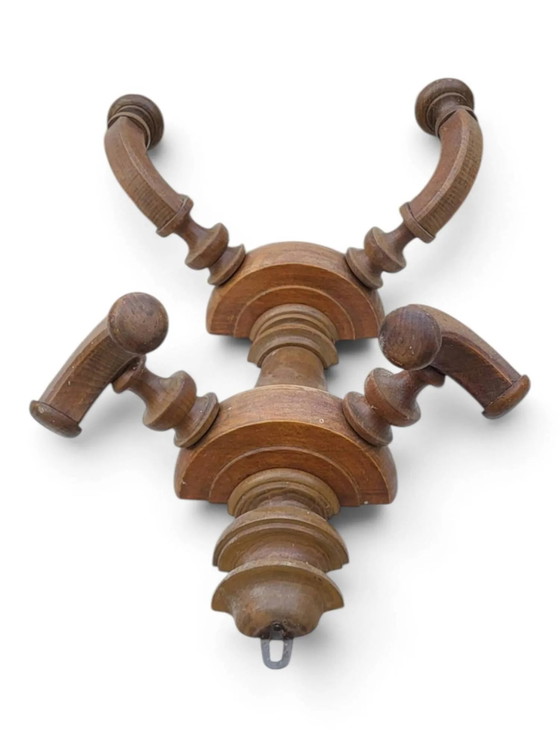 Hölzerne Wandgarderobe aus den 1950er Jahren – Kleiderständer, Wood (photo 3 of 6)