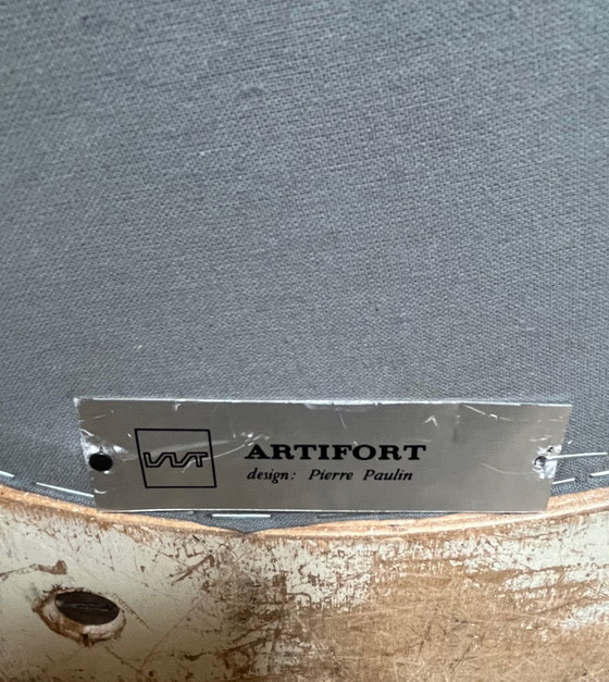 Image 1 of Sillón seta y otomana de Pierre Paulin, Edition Artifort, años 60