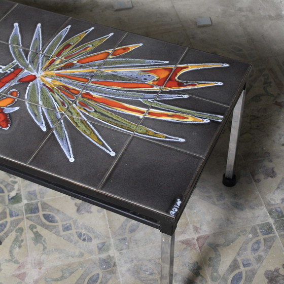 Table basse originale Adri Belarti – Table en carrelage vintage années 60/70 – Tables basses, Aluminium (photo 5 of 11)
