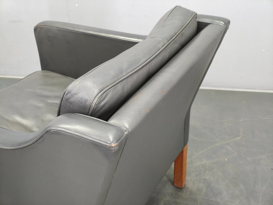 Image 1 of Paar leren loungestoelen van Børge Mogensen voor Fredericia, jaren 70
