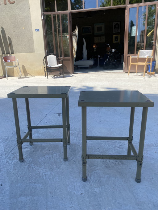  René Herbst Pair of side tables/ bedside tables