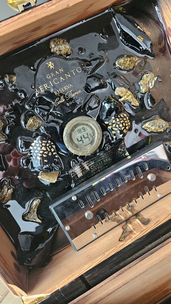 Image 1 of Exclusive Handmade Artequi Humidor - Cedarwood & Epoxy - Incl. Ashtray