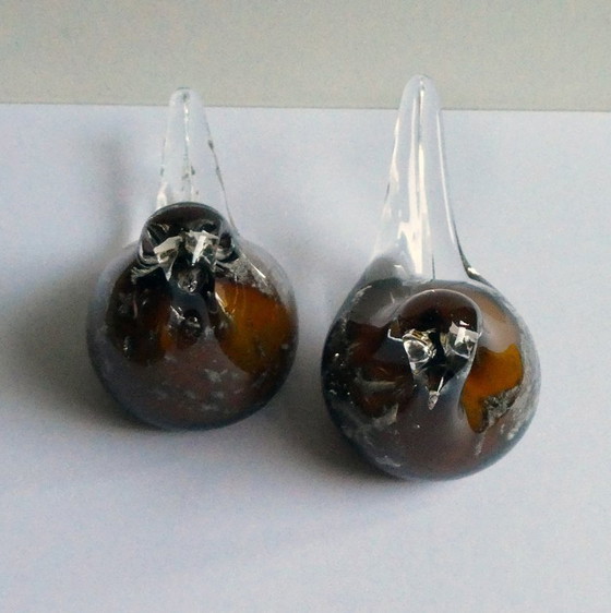Image 1 of 2 vogels, Murano glas, mussen, luchtbellen, Italië jaren 80