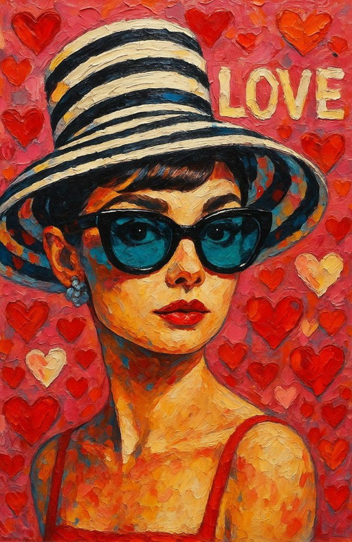 Alberto RICARDO - Audrey Hepburn - Toile d'artiste