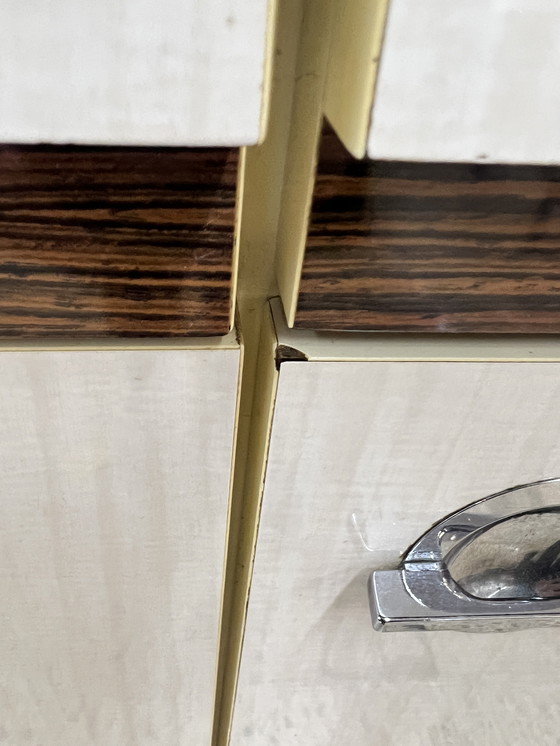 Image 1 of Credenza da cucina Niestrath - anni '60 in legno rivestito in Resopal con maniglie cromate