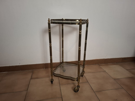 Image 1 of Carrello Bar vintage anni 60s in ottone en vetro