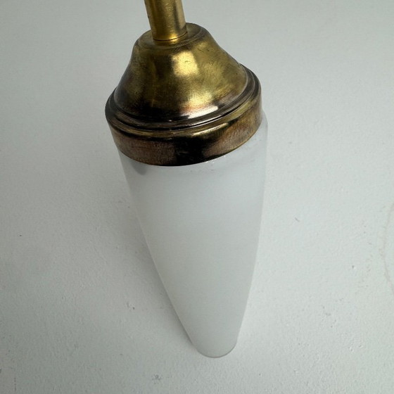 Image 1 of Antique Vintage Opaline Swan Neck Wall Sconce