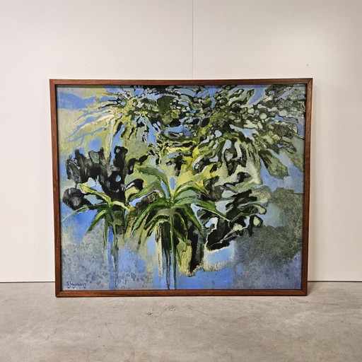 Vintage large painting, Ab Jongmans, 1970s