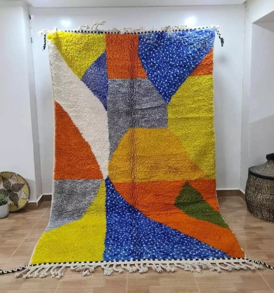 Tappeto tradizionale berbero marocchino dell'Atlante con motivi colorati, 150/250 cm – Aime Té, Tappeti, Wool (photo 4 of 5)