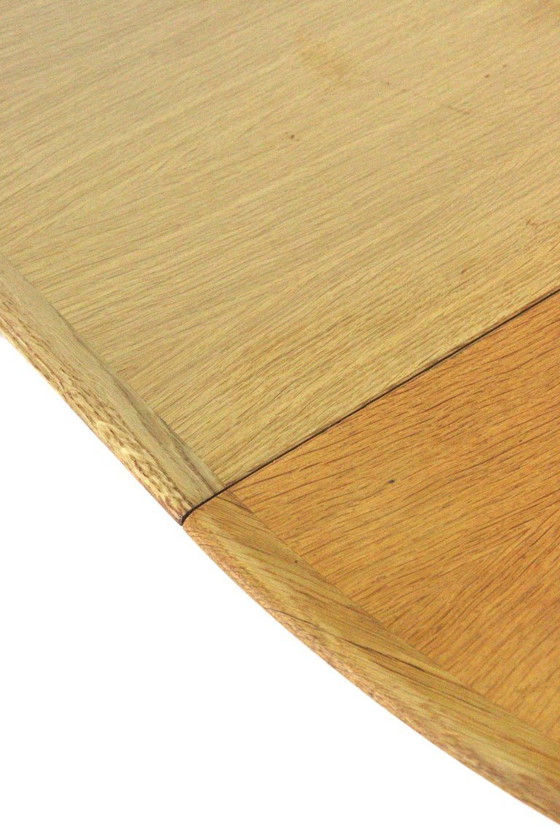 Image 1 of Danish oak round 2x extendable dining table dining table vintage