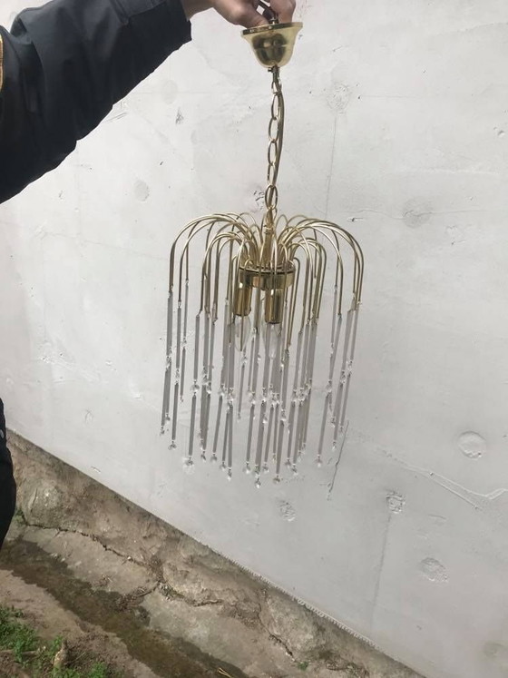 Vintage Chandelier by Paolo Venini for Eurolux – Murano Glass, Brass (photo 7 of 7)