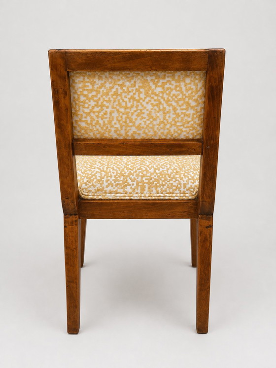 Sekretärstuhl im Art-Deco-Stil / Bürostuhl – um 1930 – Chaise Art-Deco, Bürostühle, Wood, Cotton (photo 4 of 7)