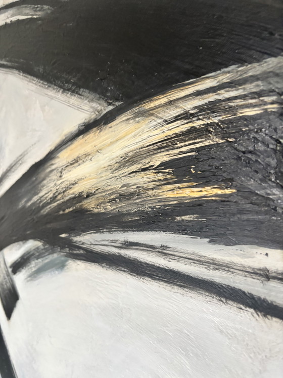 Kunstkartel Hand-Painted Abstract Painting 100 X 100 Cm | Black Off White Cream – Paintings & Drawings, Canvas (photo 4 of 6)