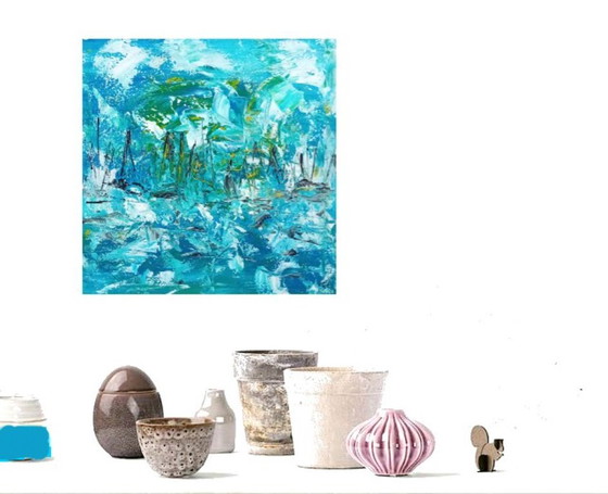 Abstract Painting `Sails` – Paintings & Drawings, Cotton (photo 4 of 7)