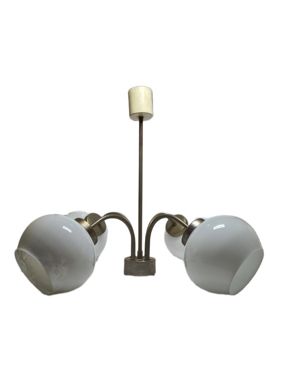 Kroonluchter in postmoderne stijl, Polen, jaren 70 – Polam, Glass, Metal (photo 11 of 17)