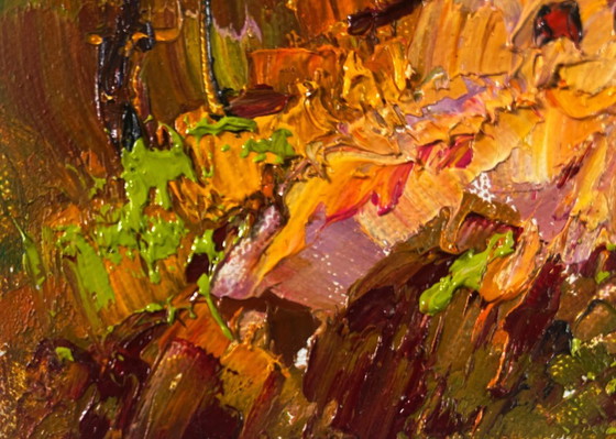 Image 1 of Original Oil Painting Summer Field Landscape Sunny day when nature shines in beauty