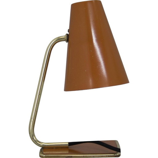 Lámpara de mesa vintage de metal ajustable, Checoslovaquia, 1960