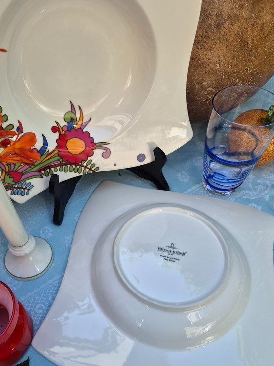 Image 1 of 2x Acapulco New Wave Villeroy & Boch, Large Deep Plate 27x27cm.