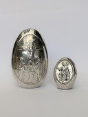 2 uova greco-ortodosse d'argento