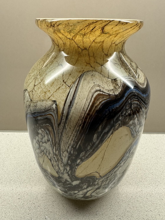 Image 1 of Beautiful Unica Glass Vase – Master Glassblower Jean-Claude Novaro