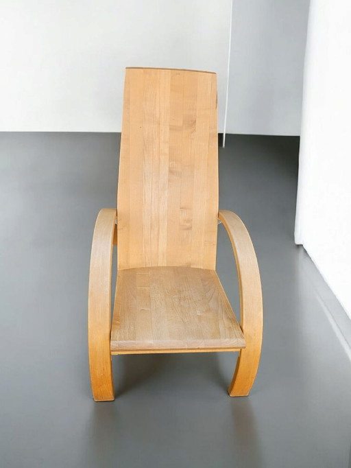Designer Bauhaus fauteuil de salon en bois massif accoudoirs chaise