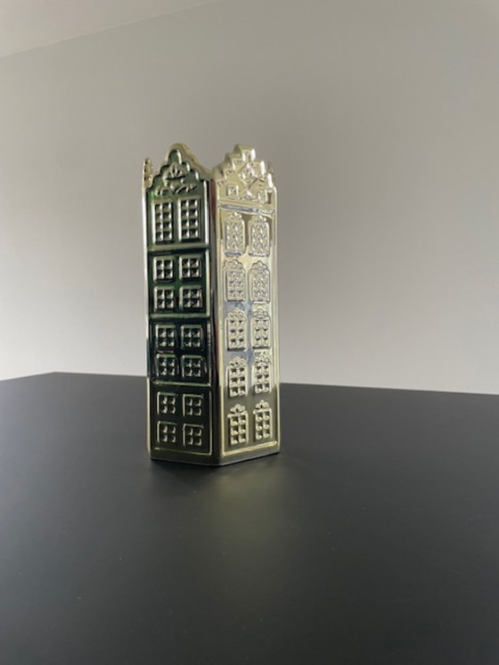 Image 1 of Architectural design vase with Amsterdam canal facades
