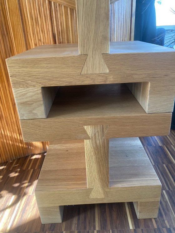 Image 1 of 2 rari tavolini laterali quadrati di piccole dimensioni della Gelderland – in rovere massello, design di Roderick Vos