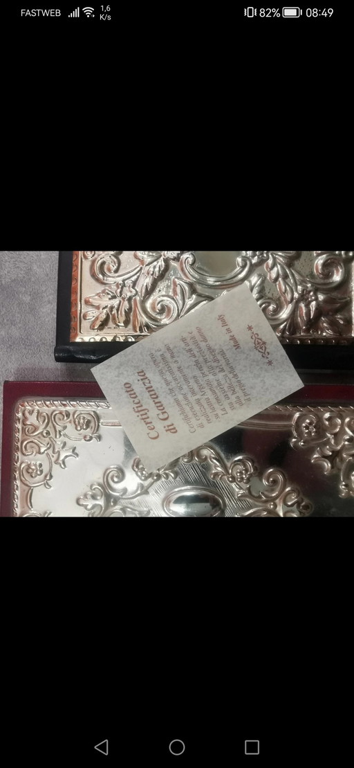 Juego de 2 agendas vintage fabricadas en Italia, una de plata 925 y otra laminada.