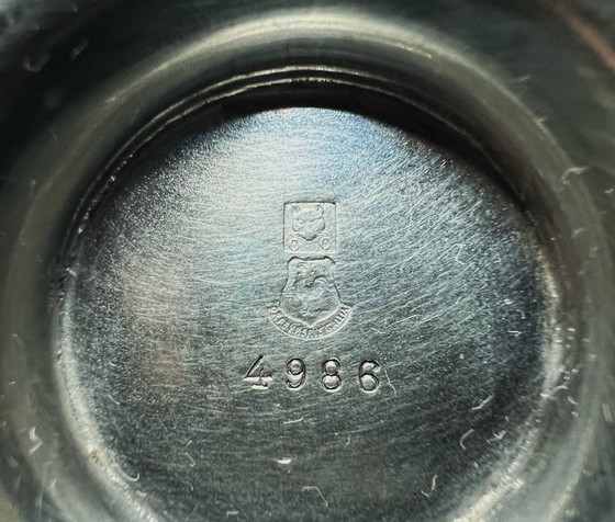 Image 1 of Silver-plated ornate mustard/jam pot with Gallia rooster hallmarks