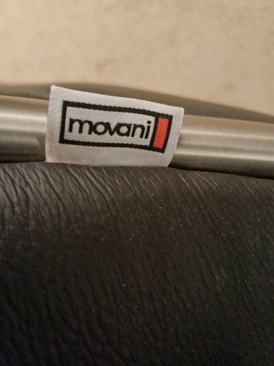 Image 1 of 2 sillones Movani, cuero marrón oscuro, con acabado cromado