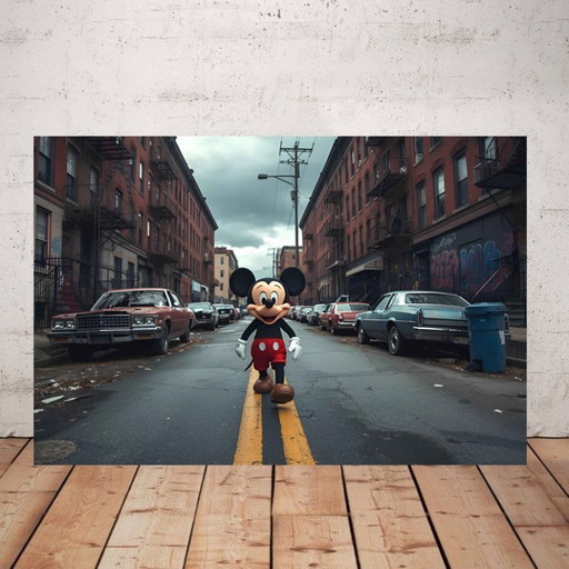 Fotografía impresa en plexiglás / Mickey en el Bronx