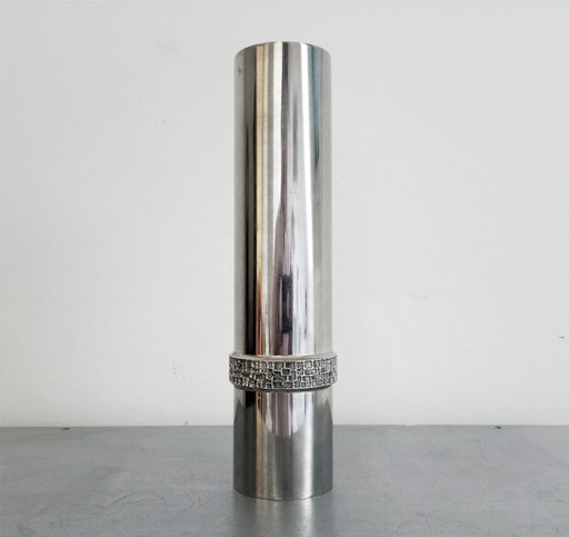 Brutalistische Stahlvase, 1970er Jahre, BMF Fritz Nagel, Deutschland