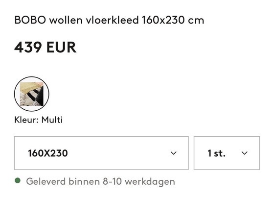 Image 1 of Tapis Jotex tufté à la main en laine et viscose