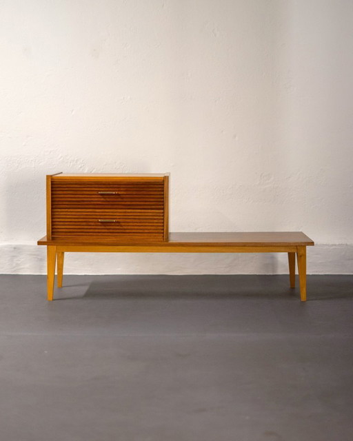 Panca da ricevimento in teak di metà secolo