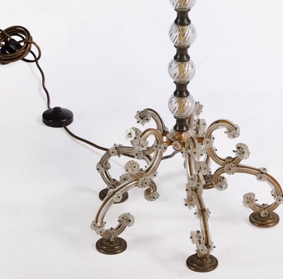 Image 1 of Large bohemian crystal Candlestick/candelabre floor lamp 1950’s