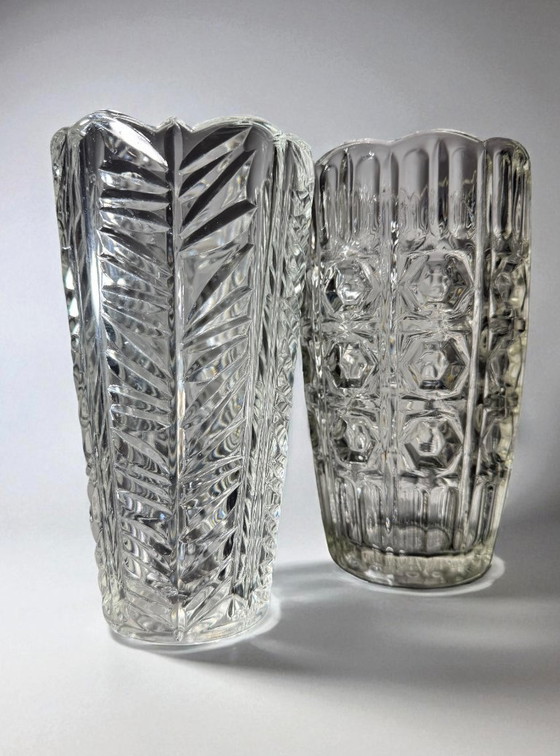 Image 1 of Paar vintage glazen vazen ​​uit de jaren 70