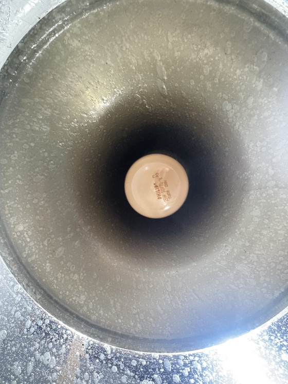 Image 1 of 1970s pendant lamp with aluminum and bubble glass