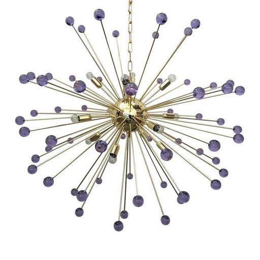 Contemporary Alessandrite “Star” Murano Glass Sputnik Chandelier